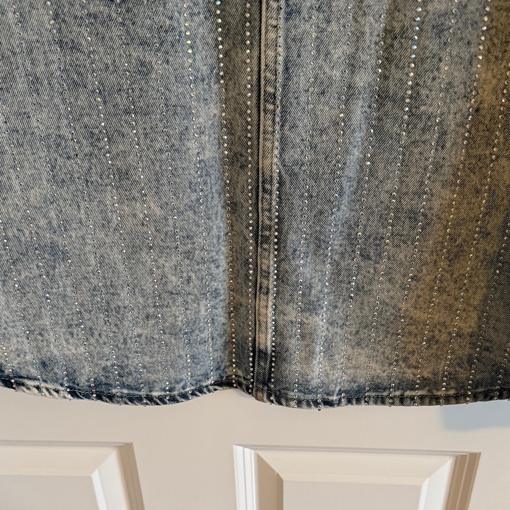 NWOT Vervet Striped Rhinestone Denim Jacket/Shacket Size Small - Picture 9 of 9